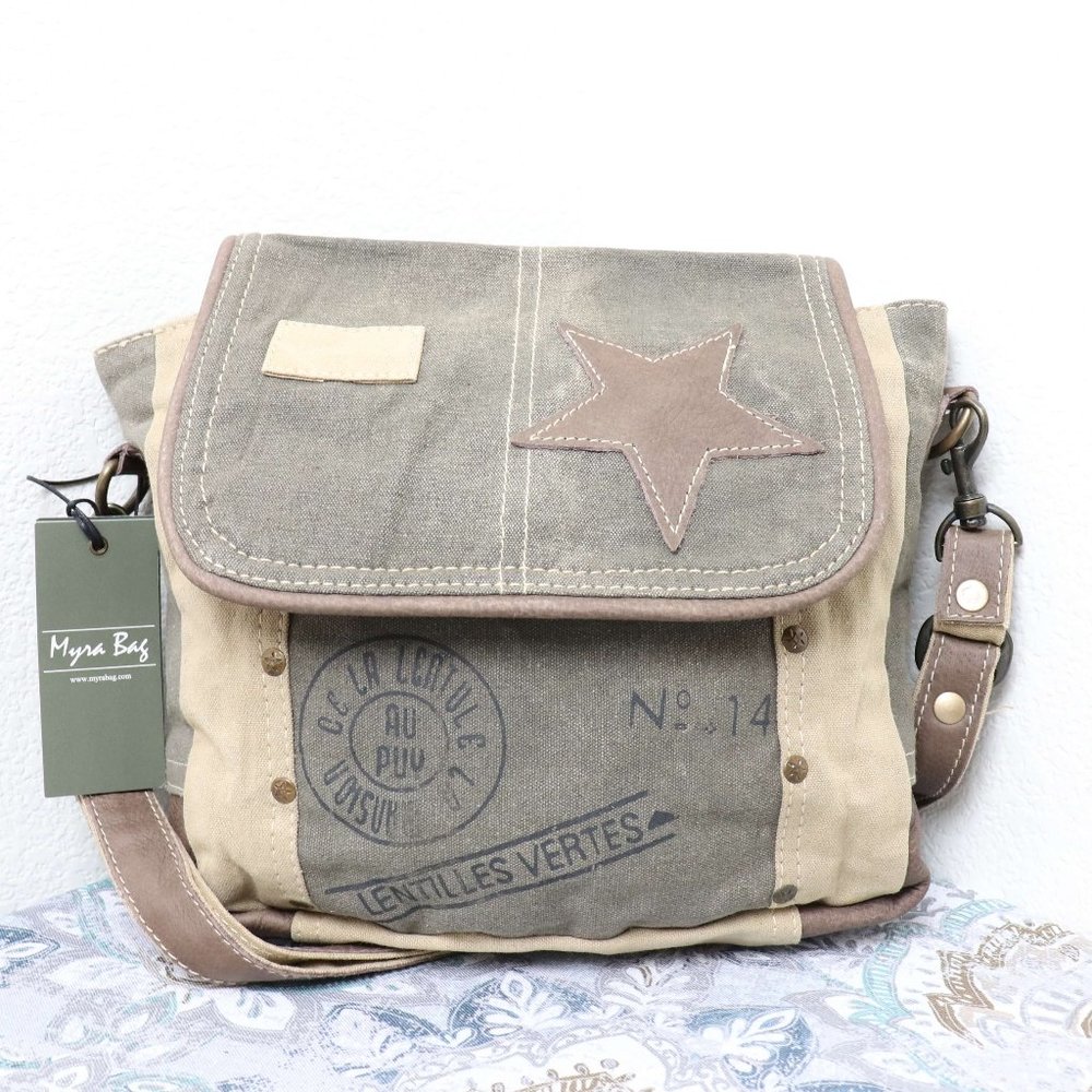 🆕Myra Bag STAR Crossbody Bag Leather Canvas Purse Women Travel Casual Work